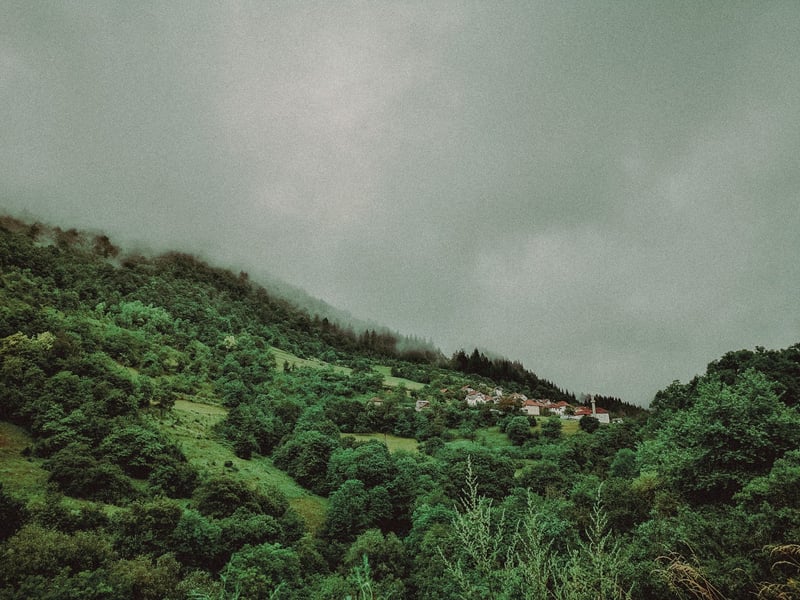 View over Mijakovići village in Bosnia and Herzegovina